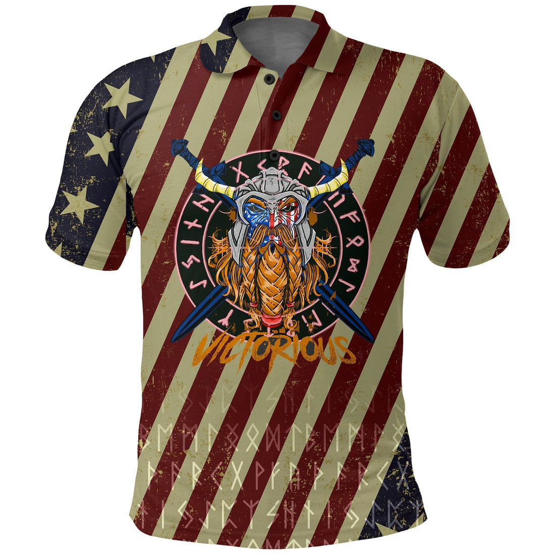 Viking Polo Shirt American Warrior Victorious RLT12