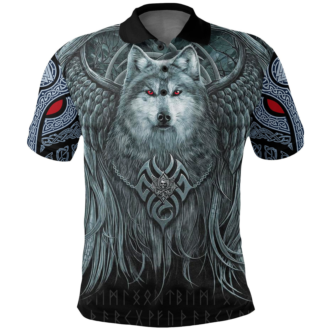 Viking Polo Shirt, Spiral Wolf Spirit RLT12