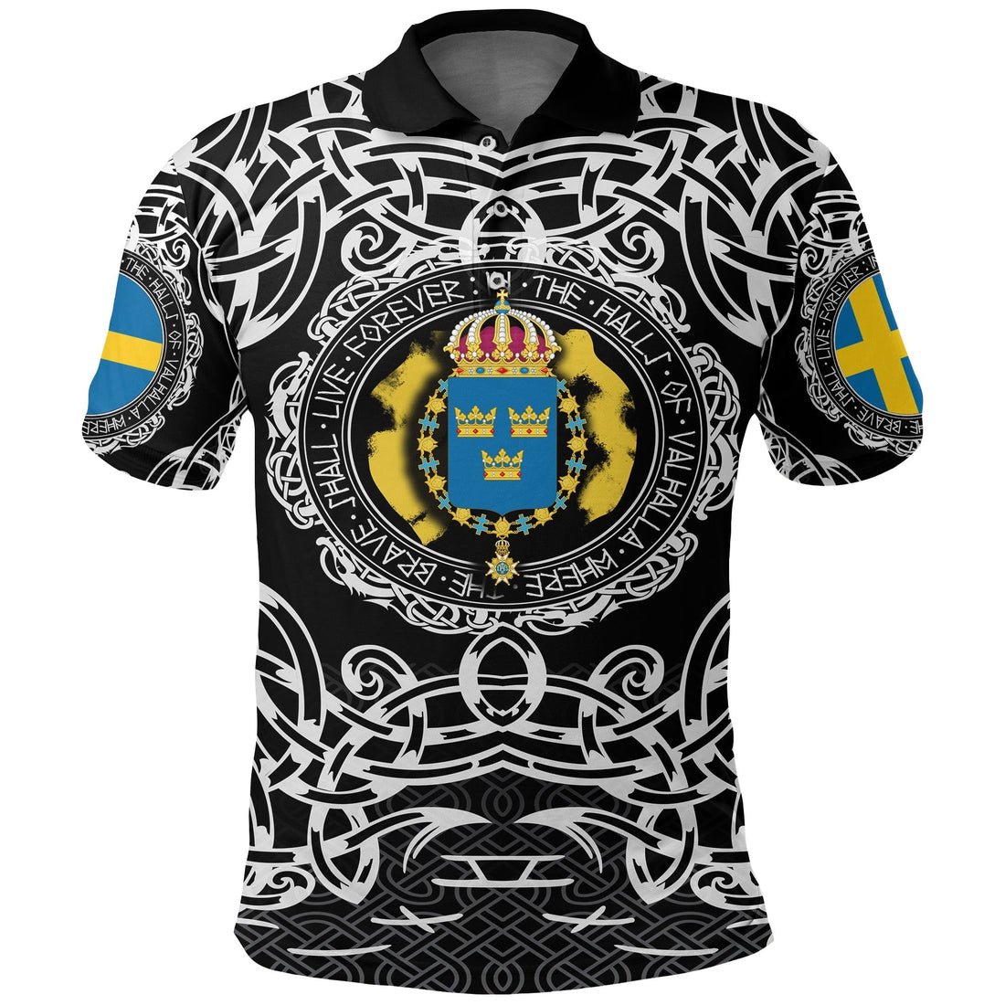 Viking Polo Shirt Sweden Viking Pattern RLT12