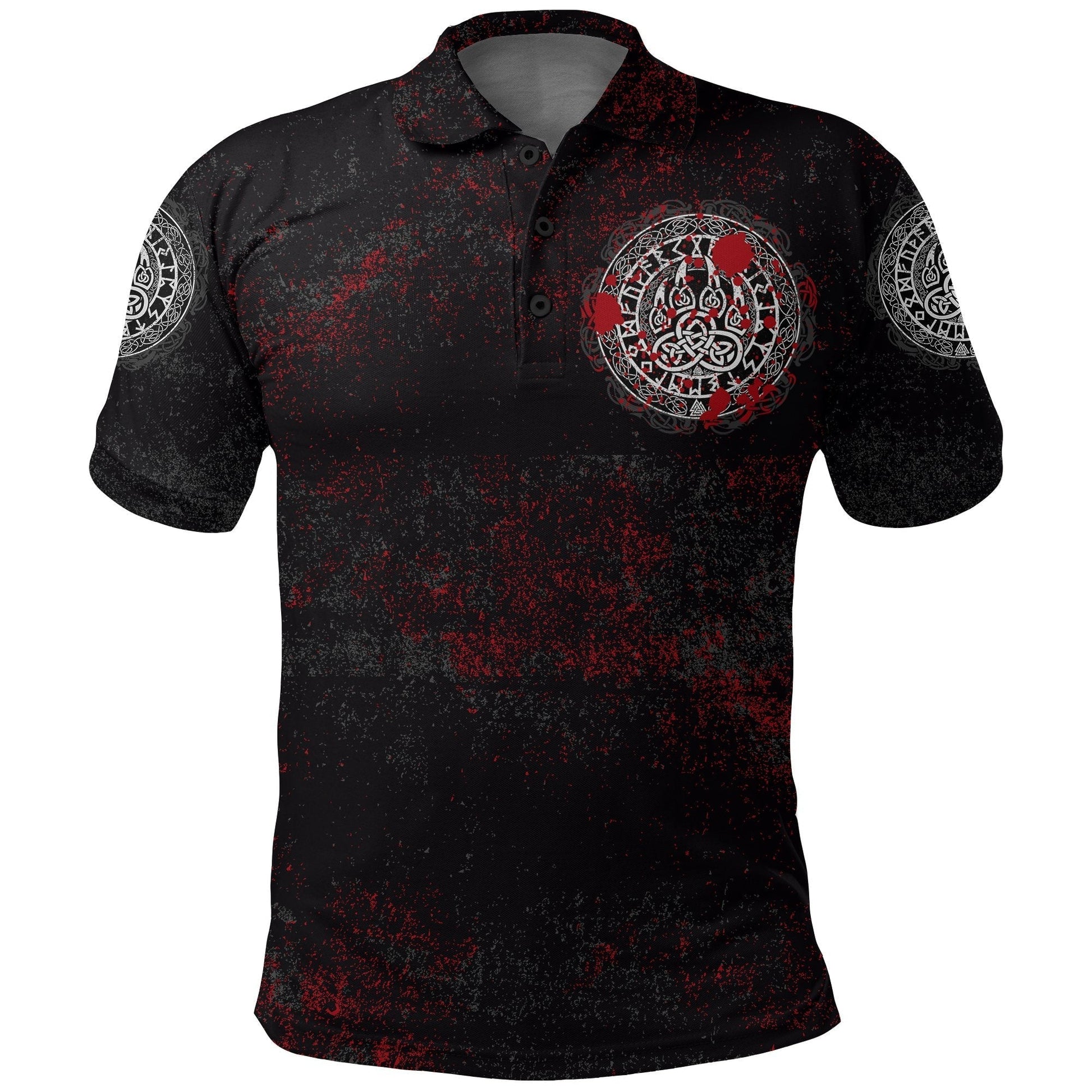 Viking Polo Shirt Viking Bear Claws Blood Tattoo RLT12