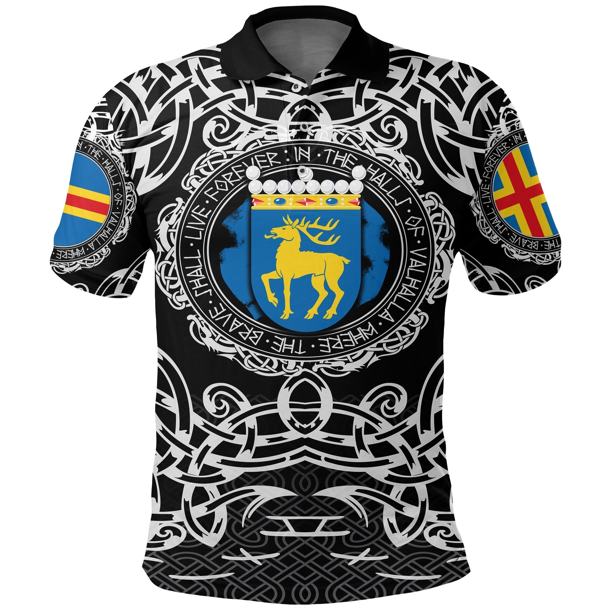 Viking Polo Shirt Aland Islands Viking Pattern RLT12