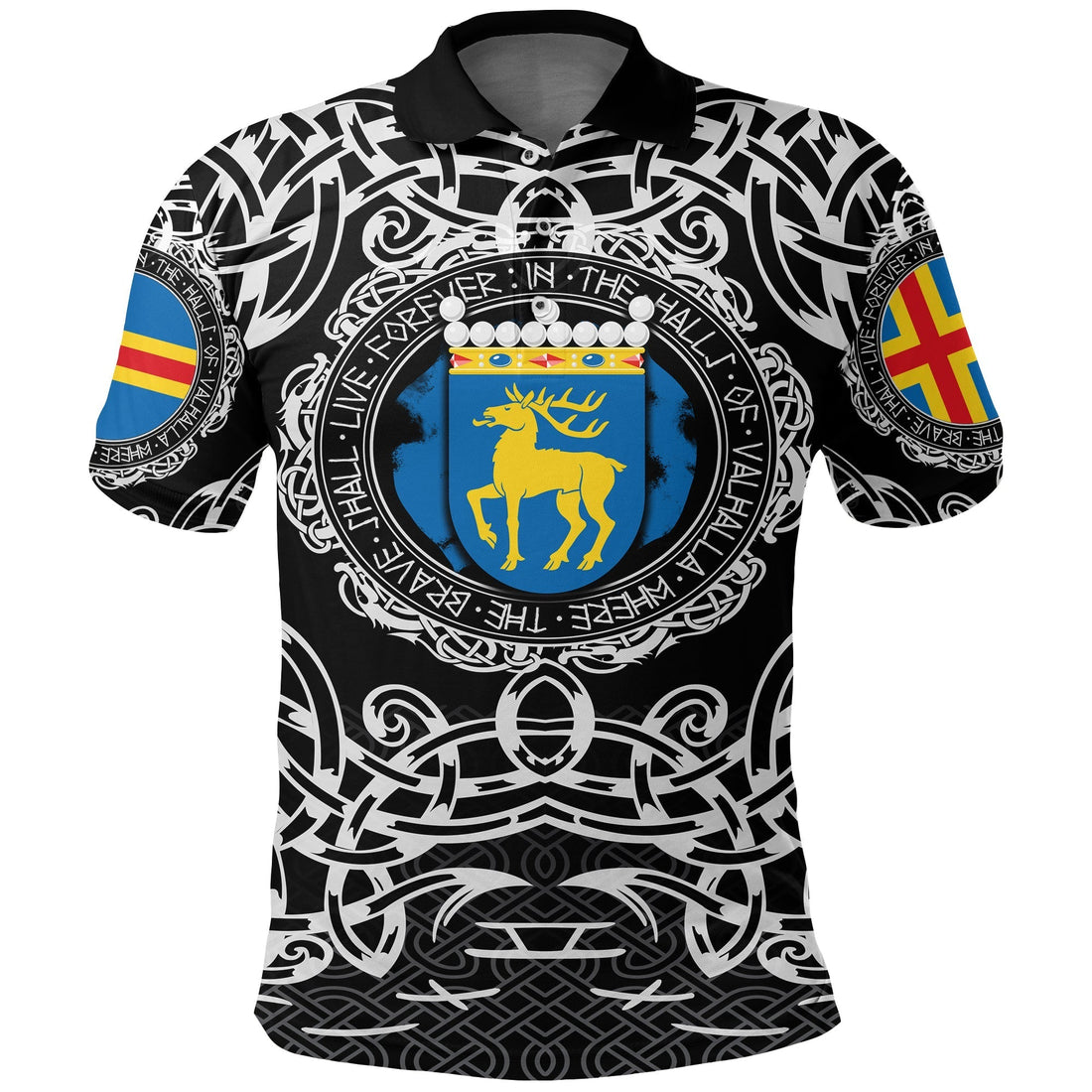 Viking Polo Shirt Aland Islands Viking Pattern RLT12