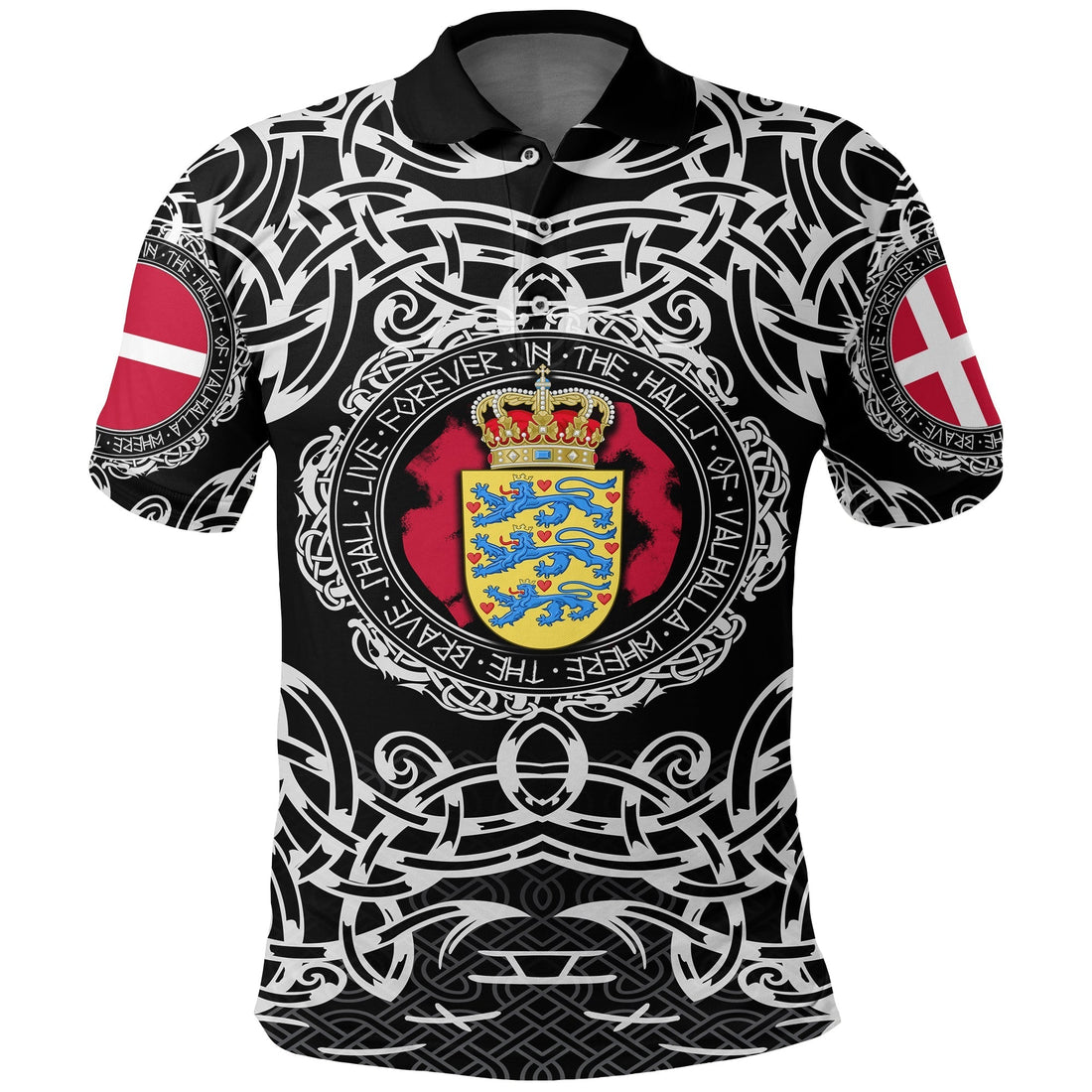 Viking Polo Shirt Denmark Viking Pattern RLT12