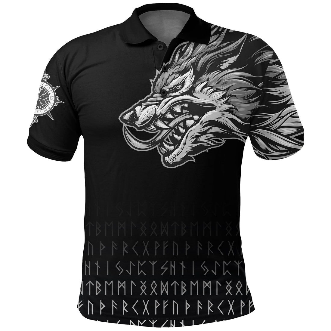 Viking Polo Shirt Fenrir Wolf Near Shoulder RLT12