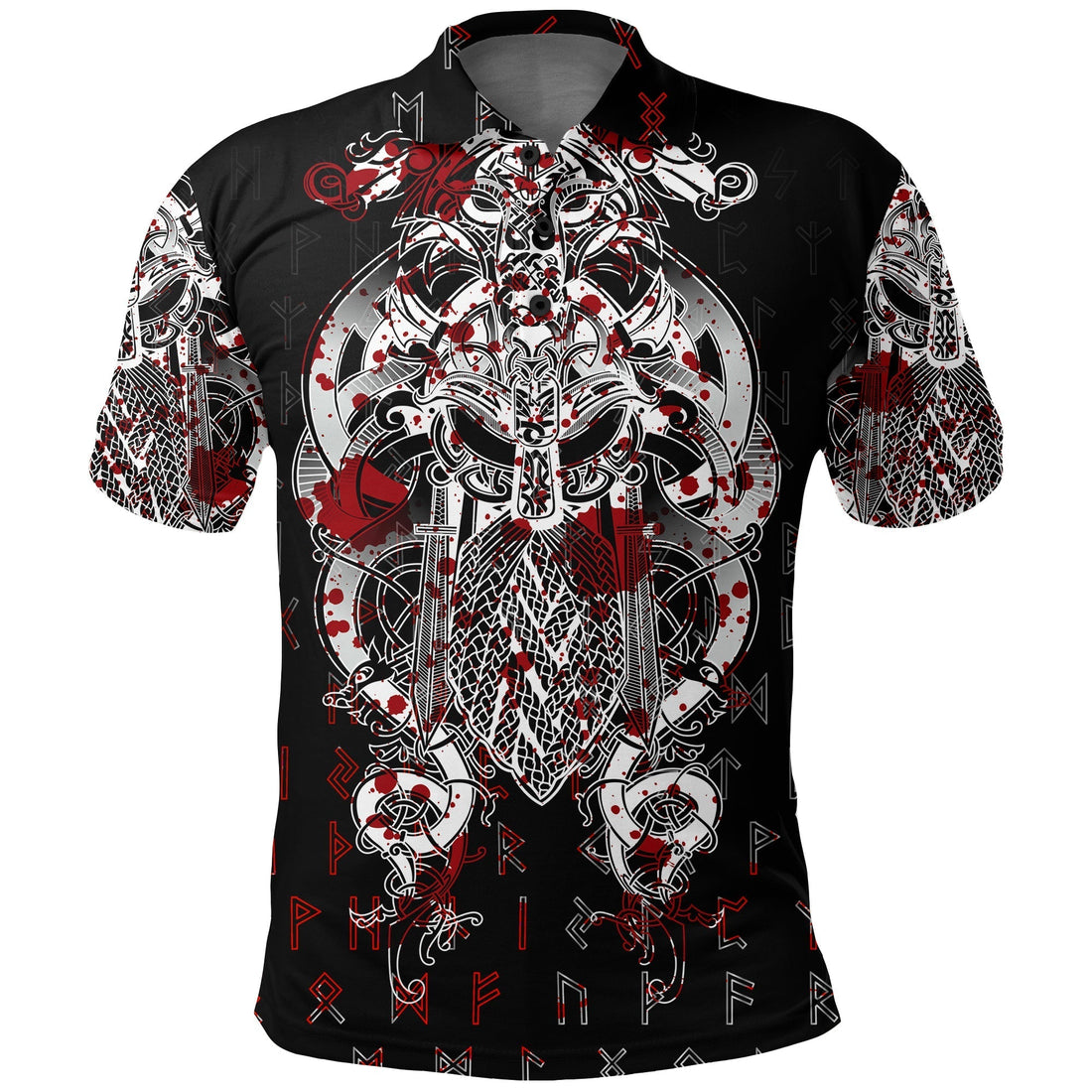 Viking Tyr Tattoo Blood Polo Shirt RLT12