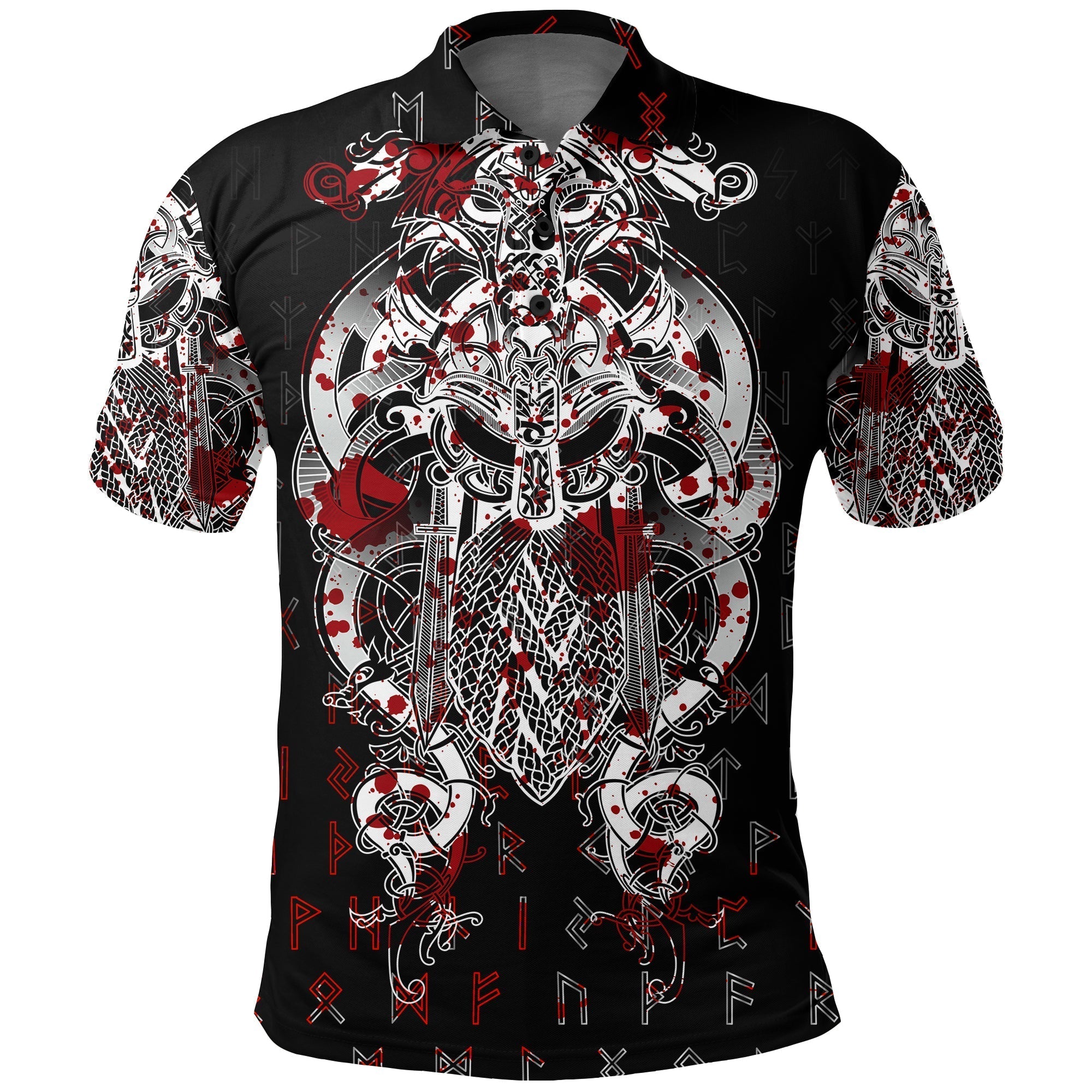 Viking Tyr Tattoo Blood Polo Shirt RLT12