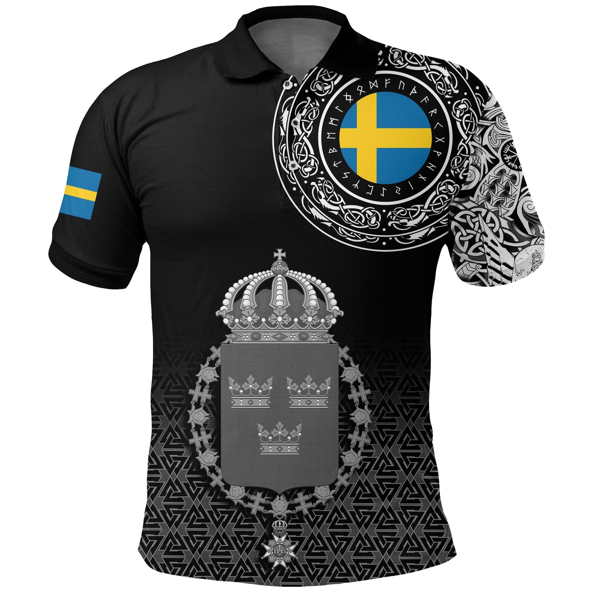 Viking Polo Shirt Sweden Coat Of Arms RLT12