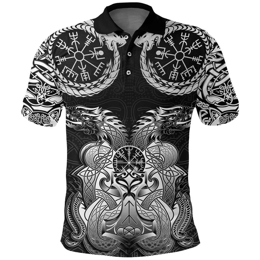 Viking Polo Shirt Dragon Tattoo RLT12
