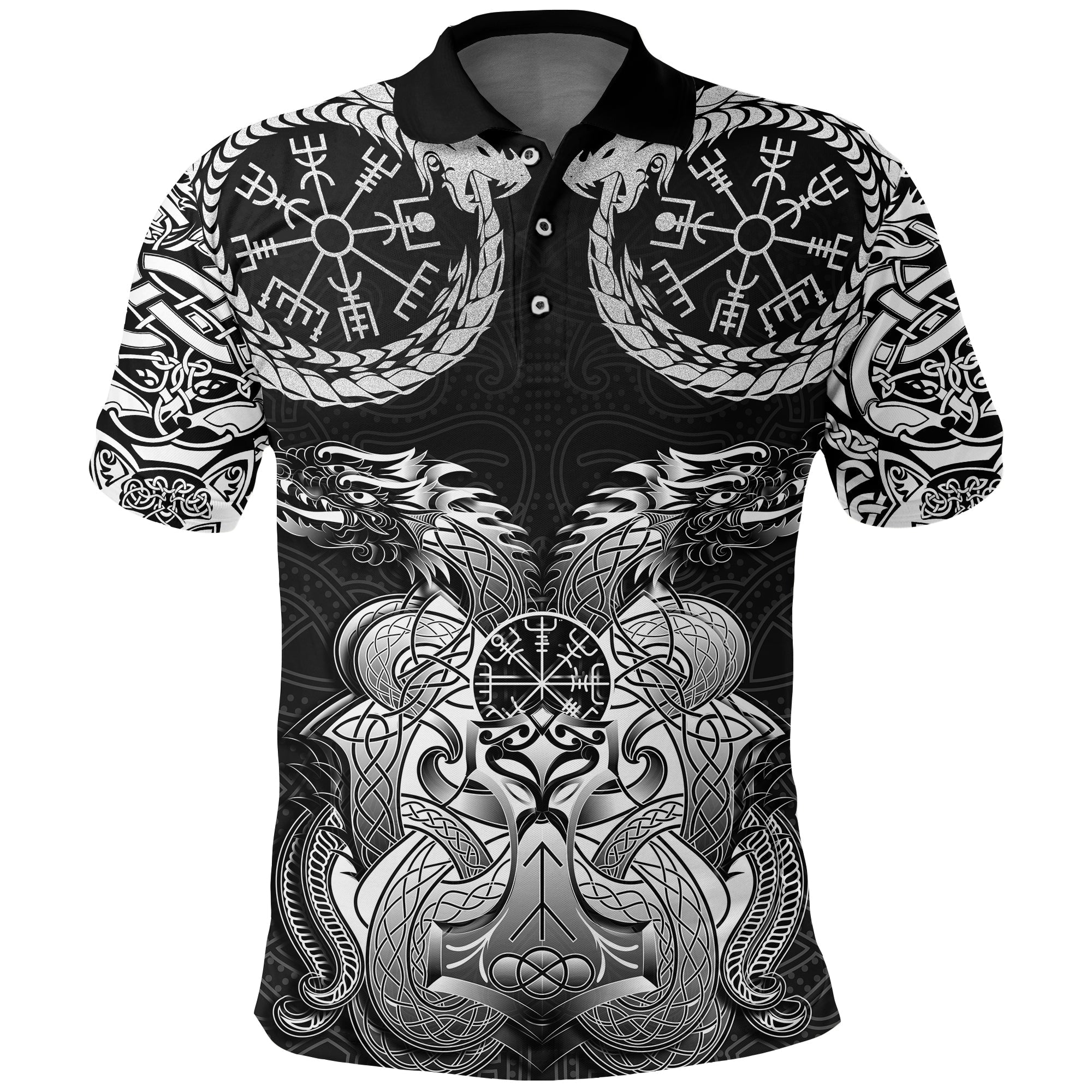 Viking Polo Shirt Dragon Tattoo RLT12
