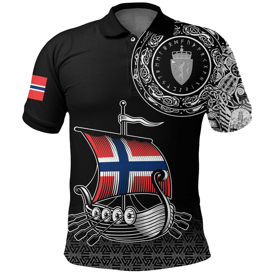 Viking Polo Shirt Norwegian Drakkar RLT12