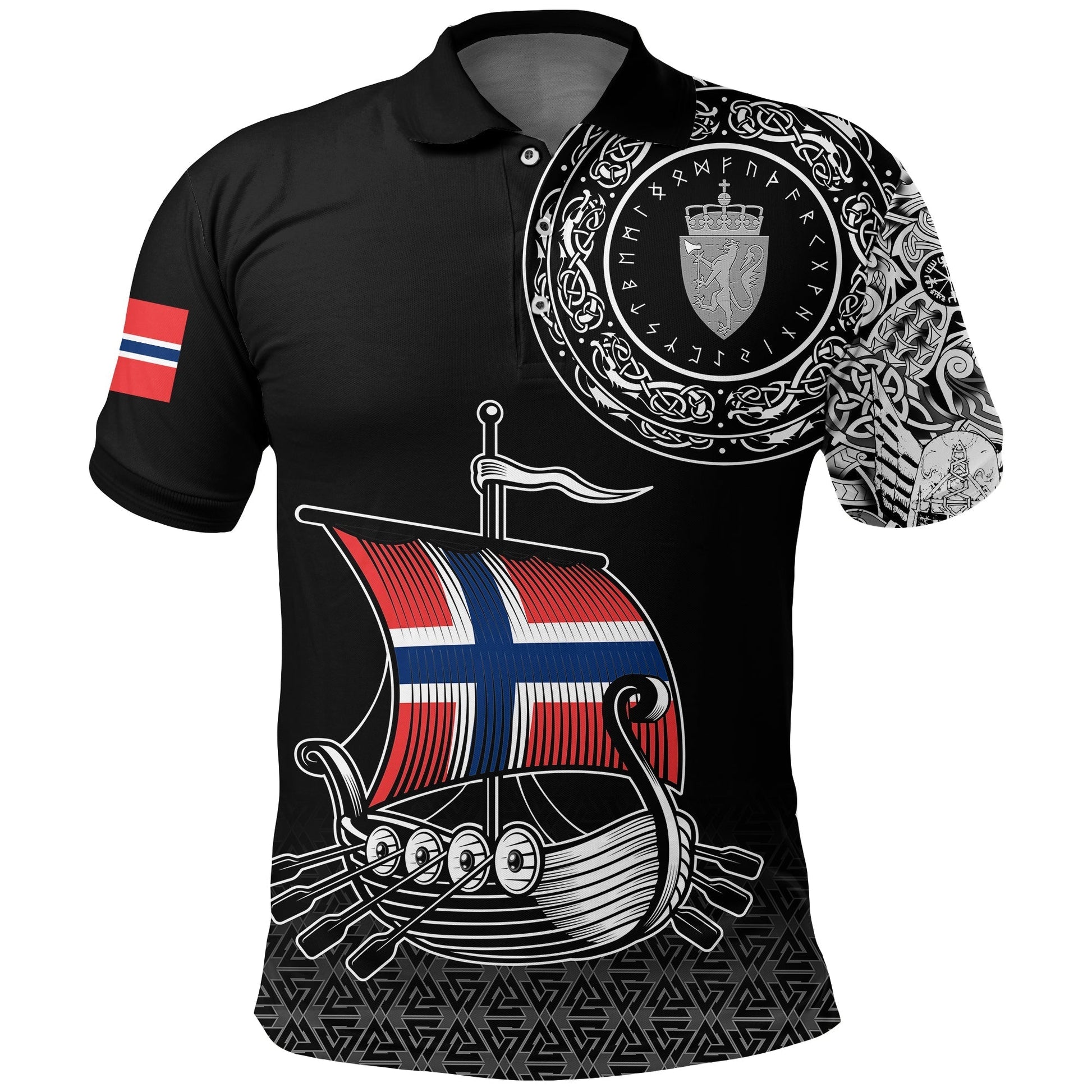 Viking Polo Shirt Norwegian Drakkar RLT12