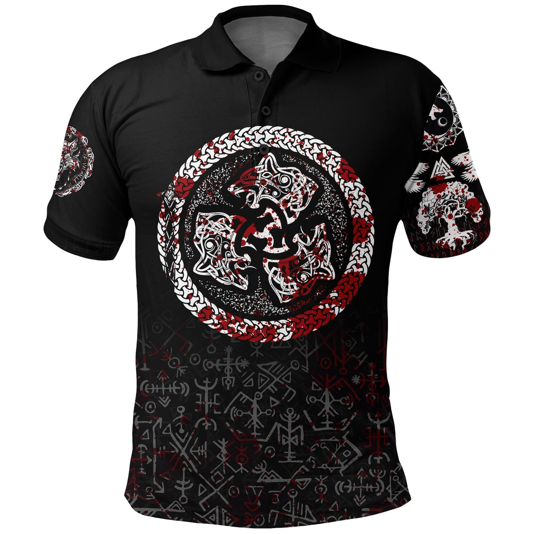 Viking Polo Shirt Fierce Blood Wolf Symbol Of A Viking Nordic RLT12