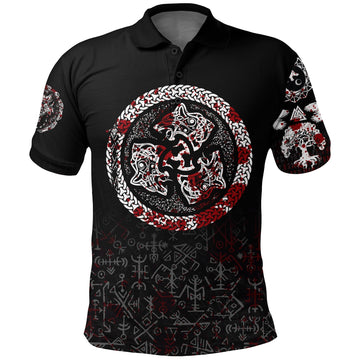 Viking Polo Shirt Fierce Blood Wolf Symbol Of A Viking Nordic RLT12
