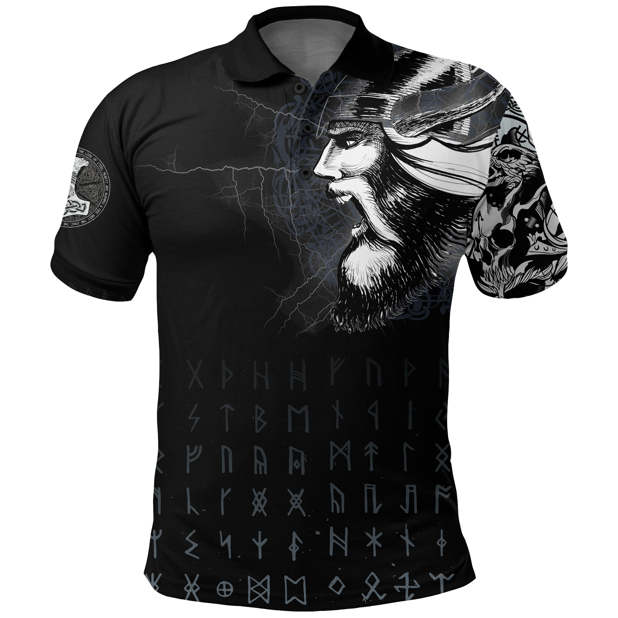 Viking Polo Shirt Warrior Tattoo 3D RLT12