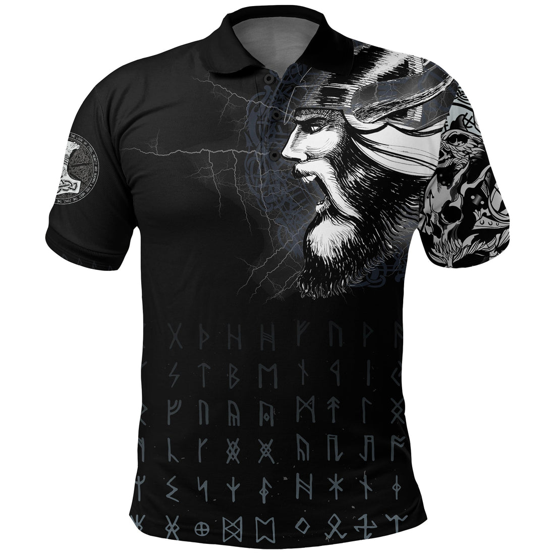 Viking Polo Shirt Warrior Tattoo 3D RLT12