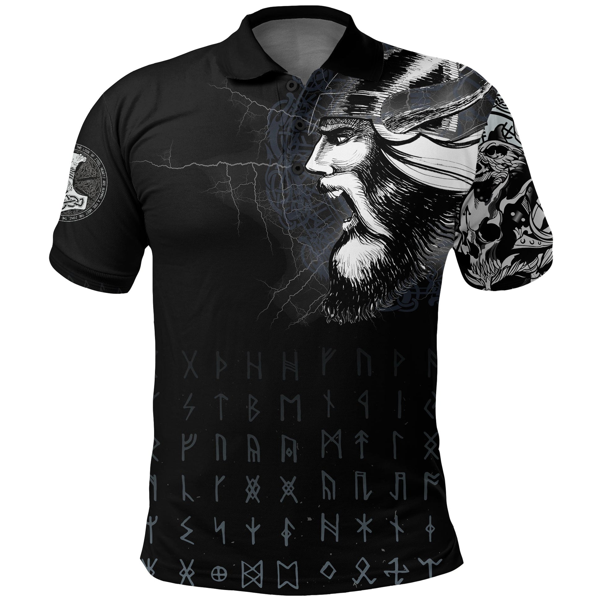 Viking Polo Shirt Warrior Tattoo 3D RLT12