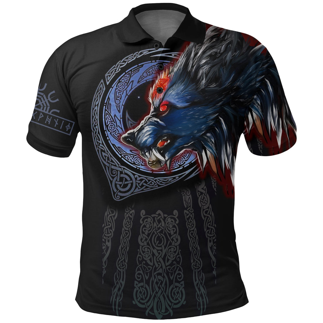 Viking Polo Shirt Viking Fenrir Wolf 3D RLT12