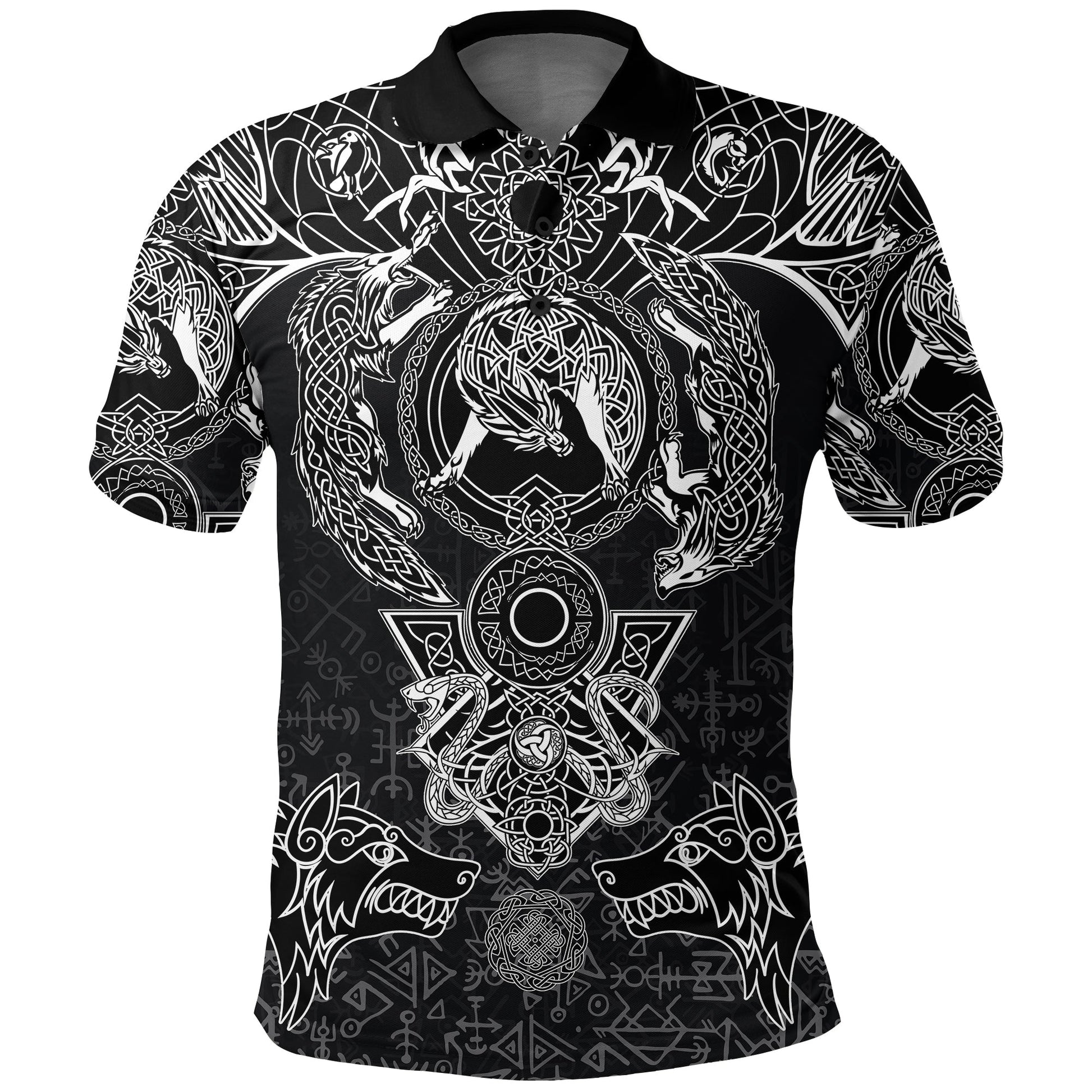 Viking Polo Shirt Fenrir and Skoll and Hati RLT12