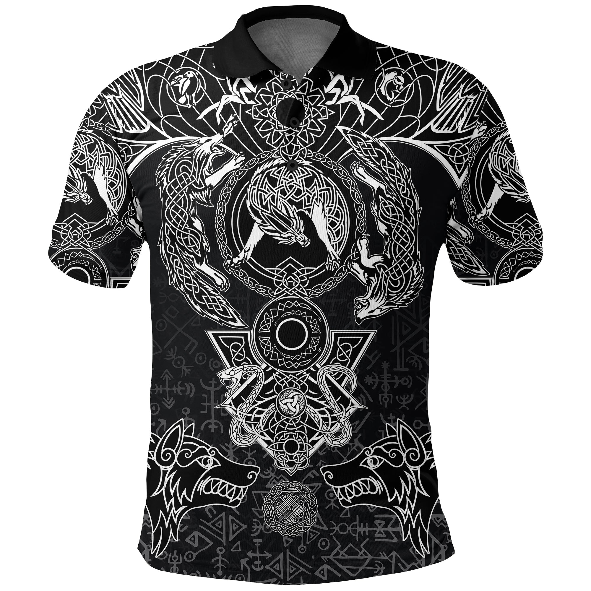 Viking Polo Shirt Fenrir and Skoll and Hati RLT12