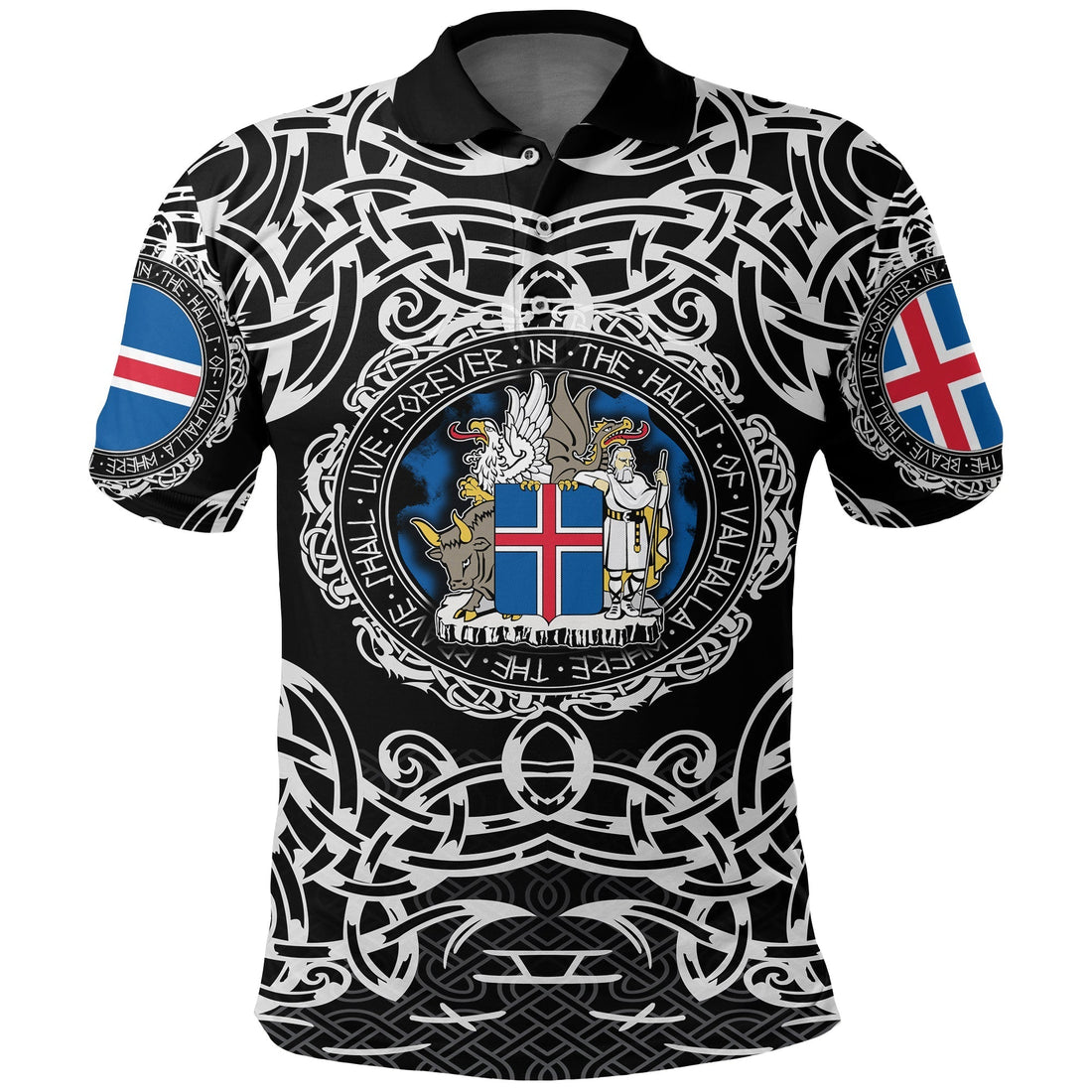 Viking Polo Shirt Iceland Viking Pattern RLT12