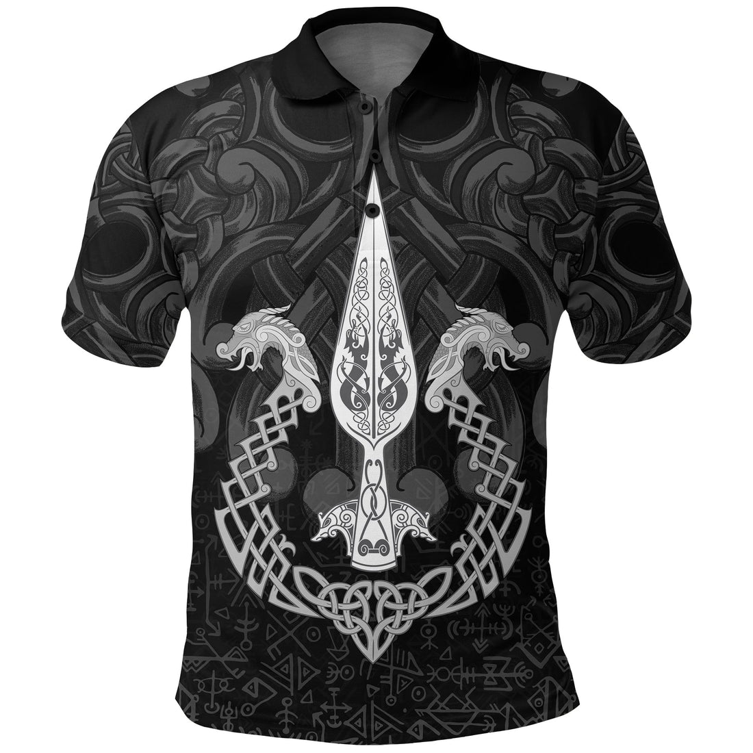 Viking Polo Shirt Gungnir Of Odin and Drakkar RLT12