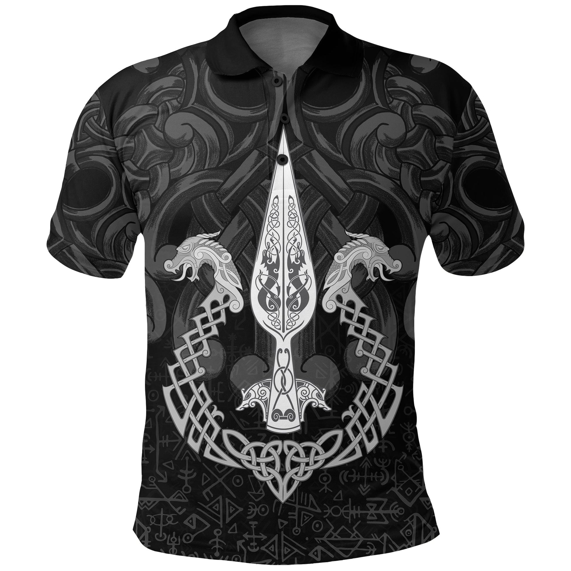 Viking Polo Shirt Gungnir Of Odin and Drakkar RLT12