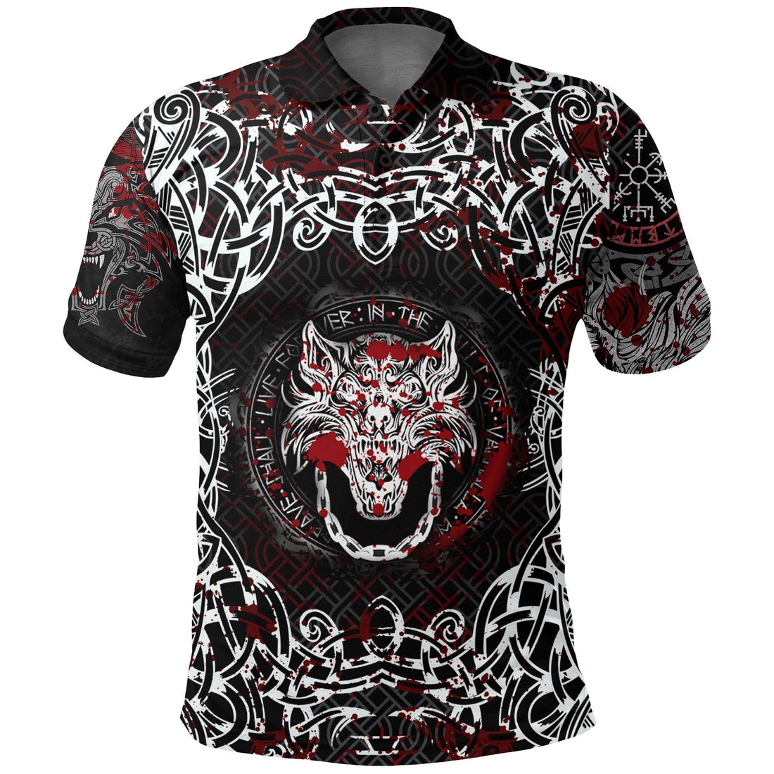 Viking Polo Shirt Fenrir Viking Blood 3D RLT12