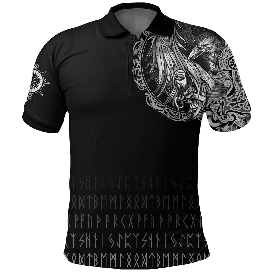 Viking Polo Shirt Norse Raven Tattoo RLT12