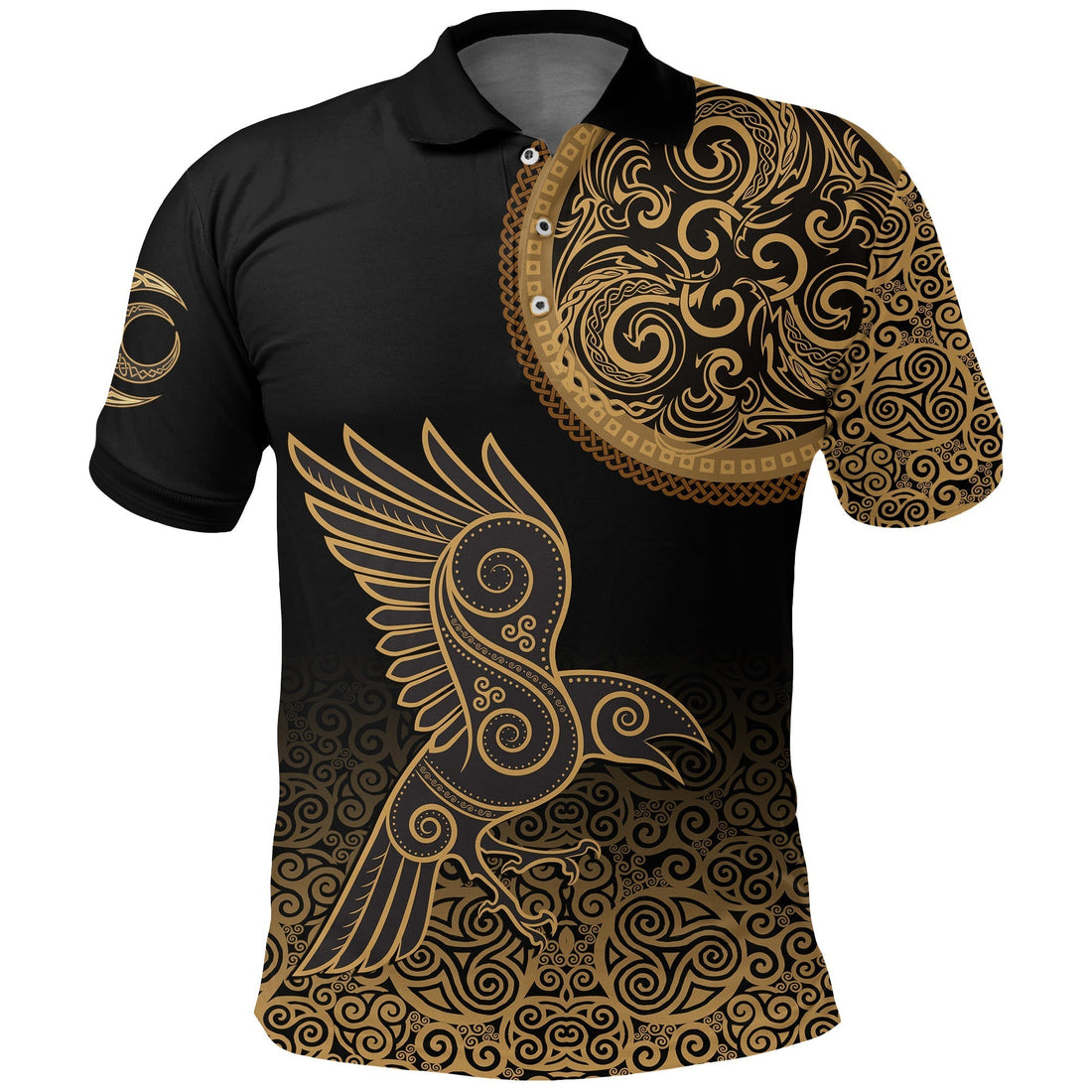 Viking Polo Shirt Triskele Raven Celtic RLT12
