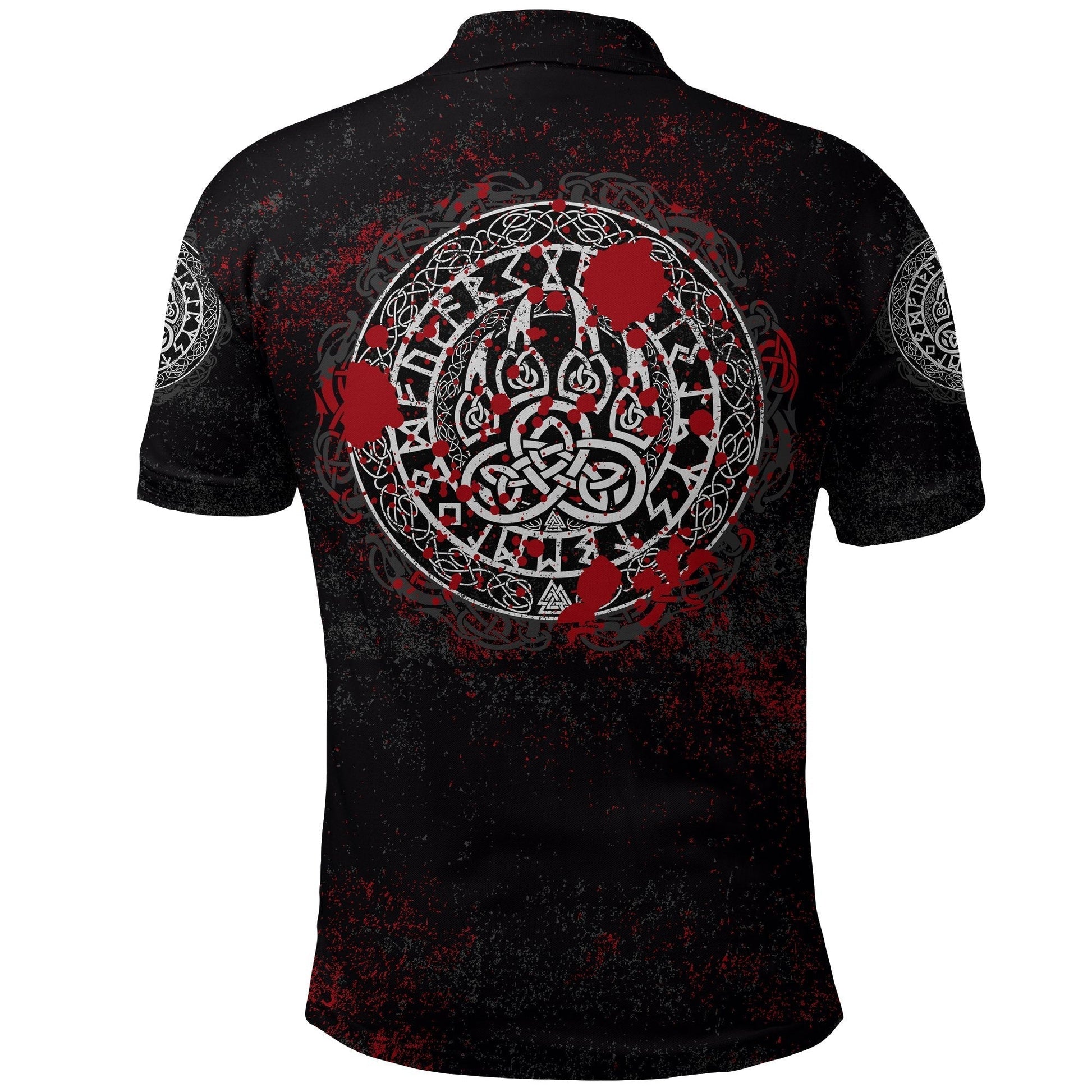Viking Polo Shirt Viking Bear Claws Blood Tattoo RLT12