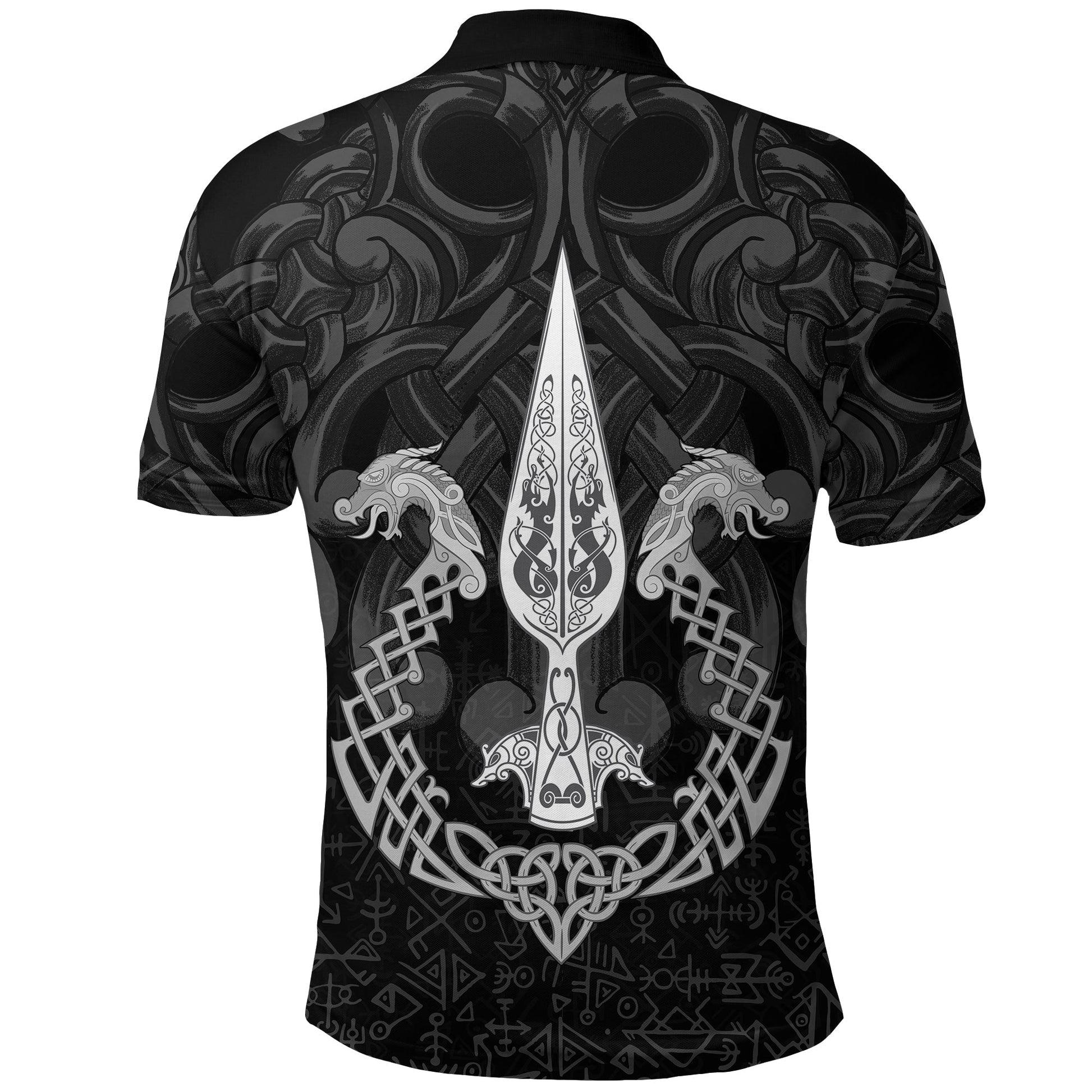 Viking Polo Shirt Gungnir Of Odin and Drakkar RLT12