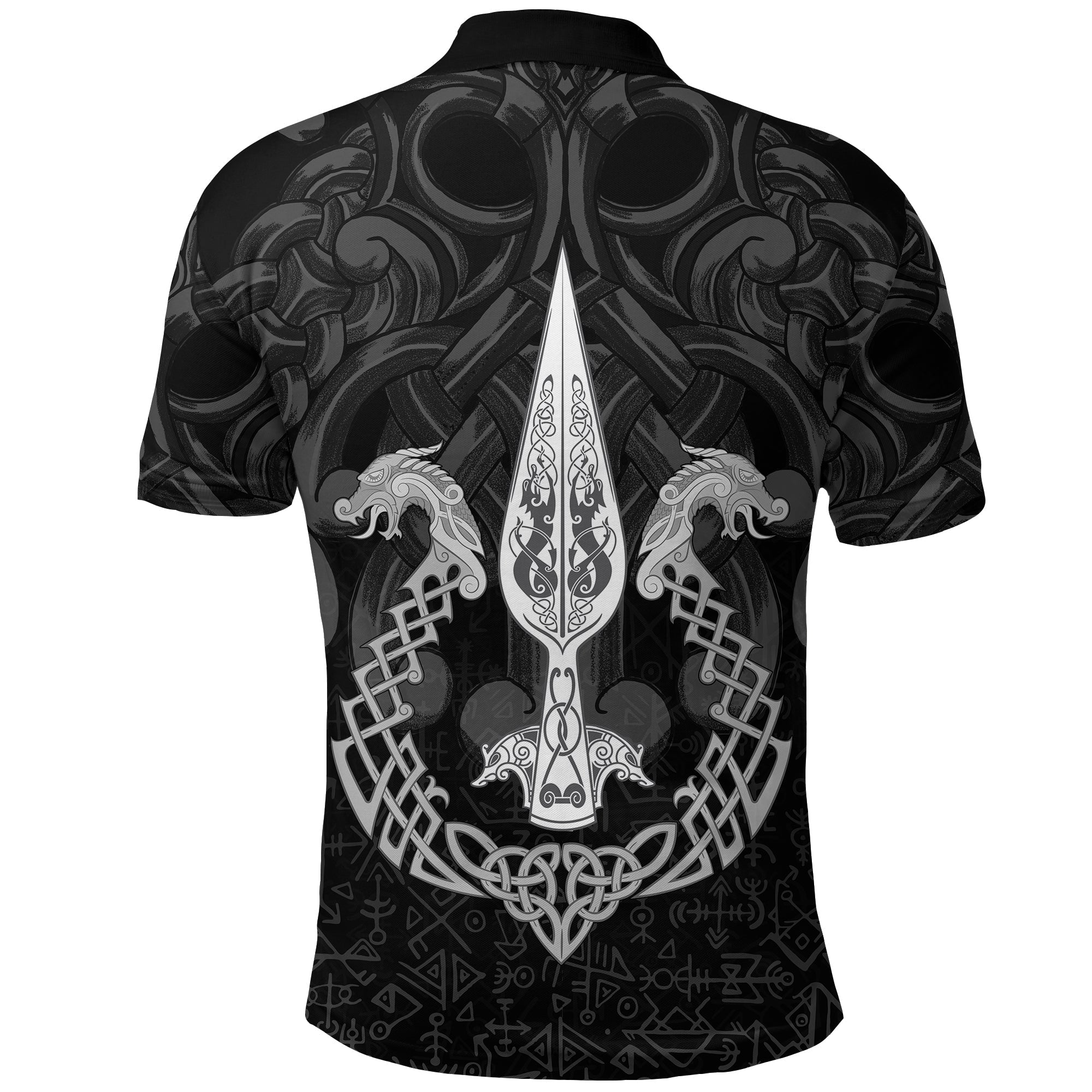 Viking Polo Shirt Gungnir Of Odin and Drakkar RLT12