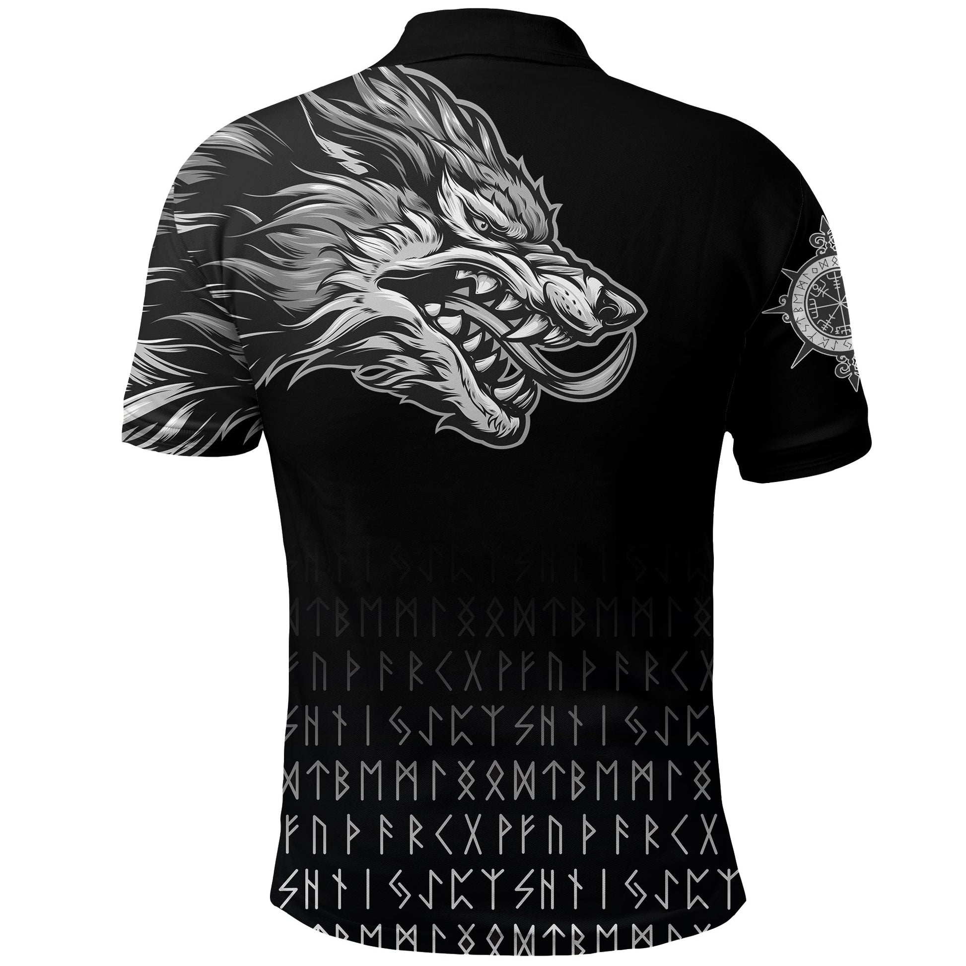 Viking Polo Shirt Fenrir Wolf Near Shoulder RLT12