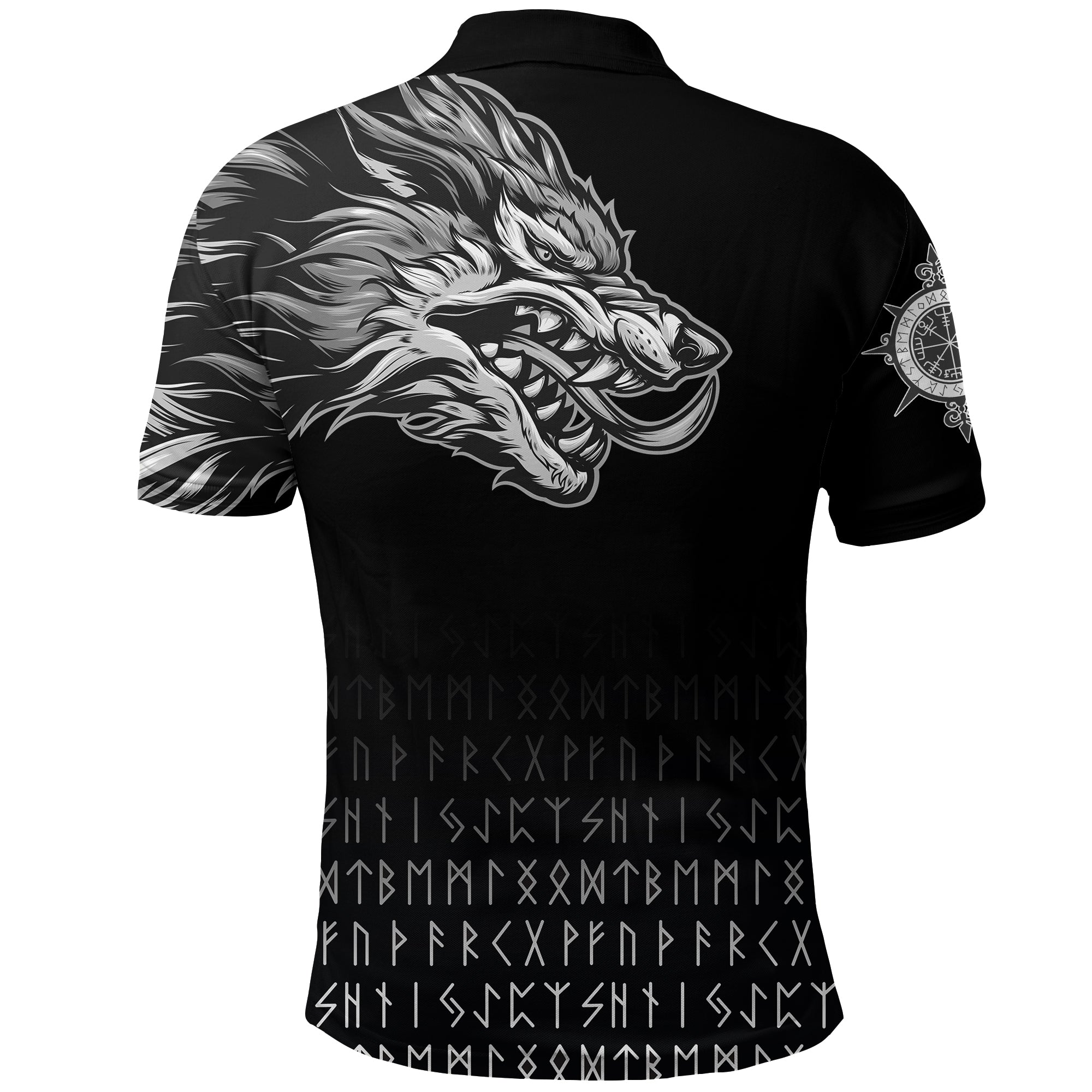 Viking Polo Shirt Fenrir Wolf Near Shoulder RLT12