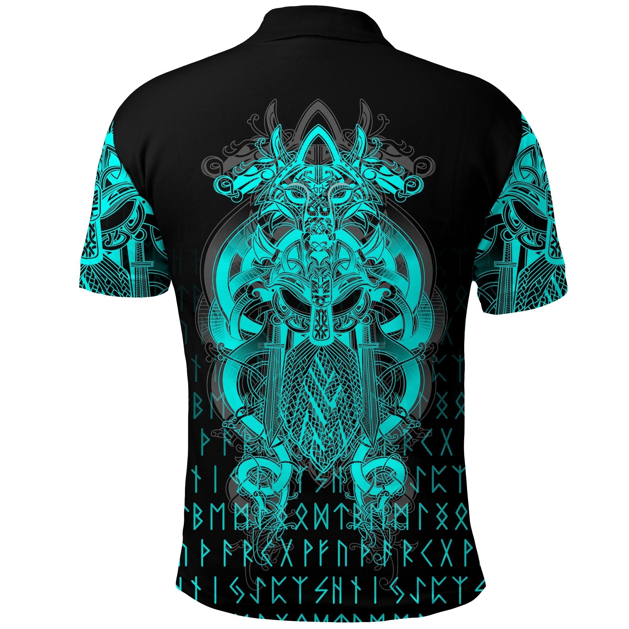 Viking Tyr Tattoo Cyan Polo Shirt RLT12
