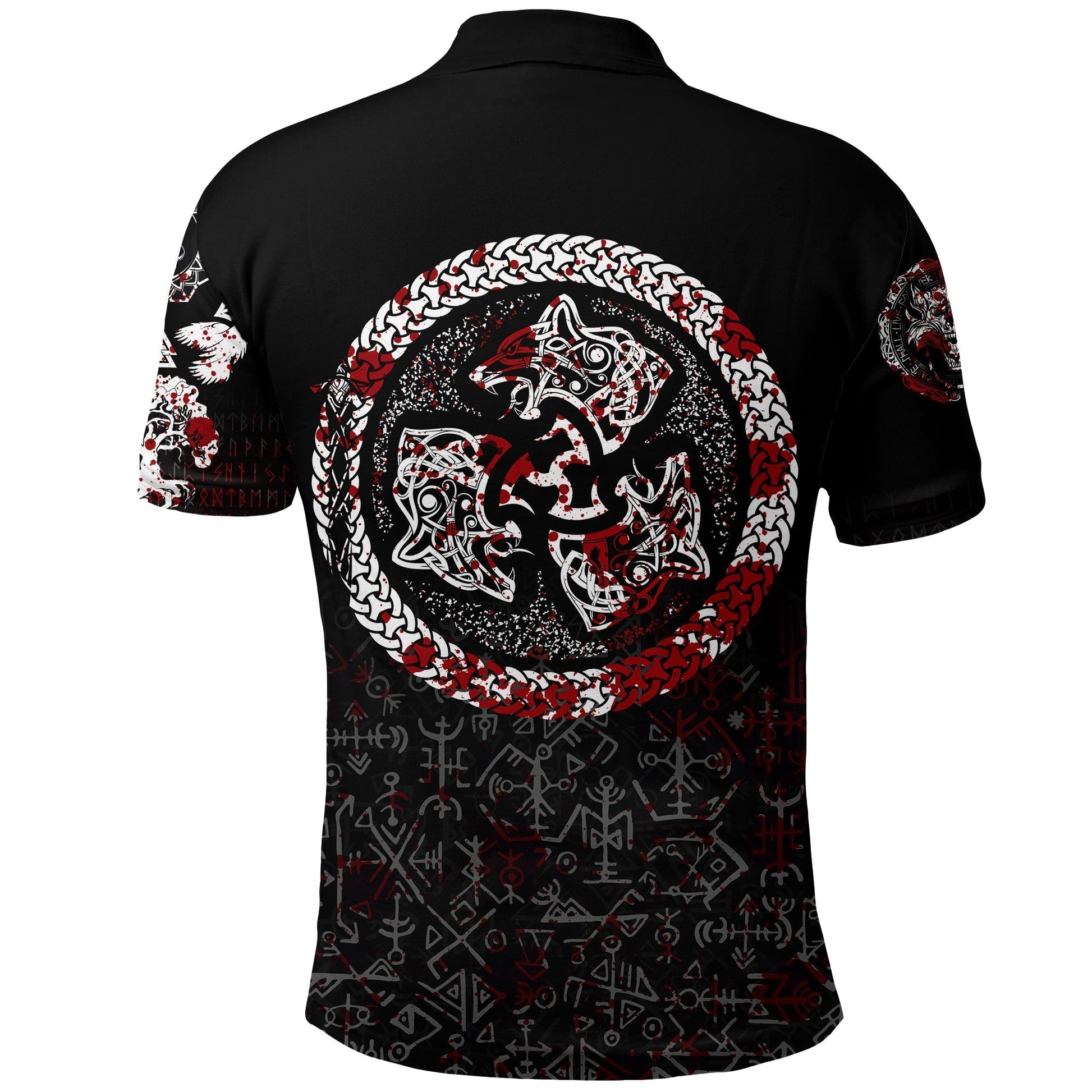 Viking Polo Shirt Fierce Blood Wolf Symbol Of A Viking Nordic RLT12