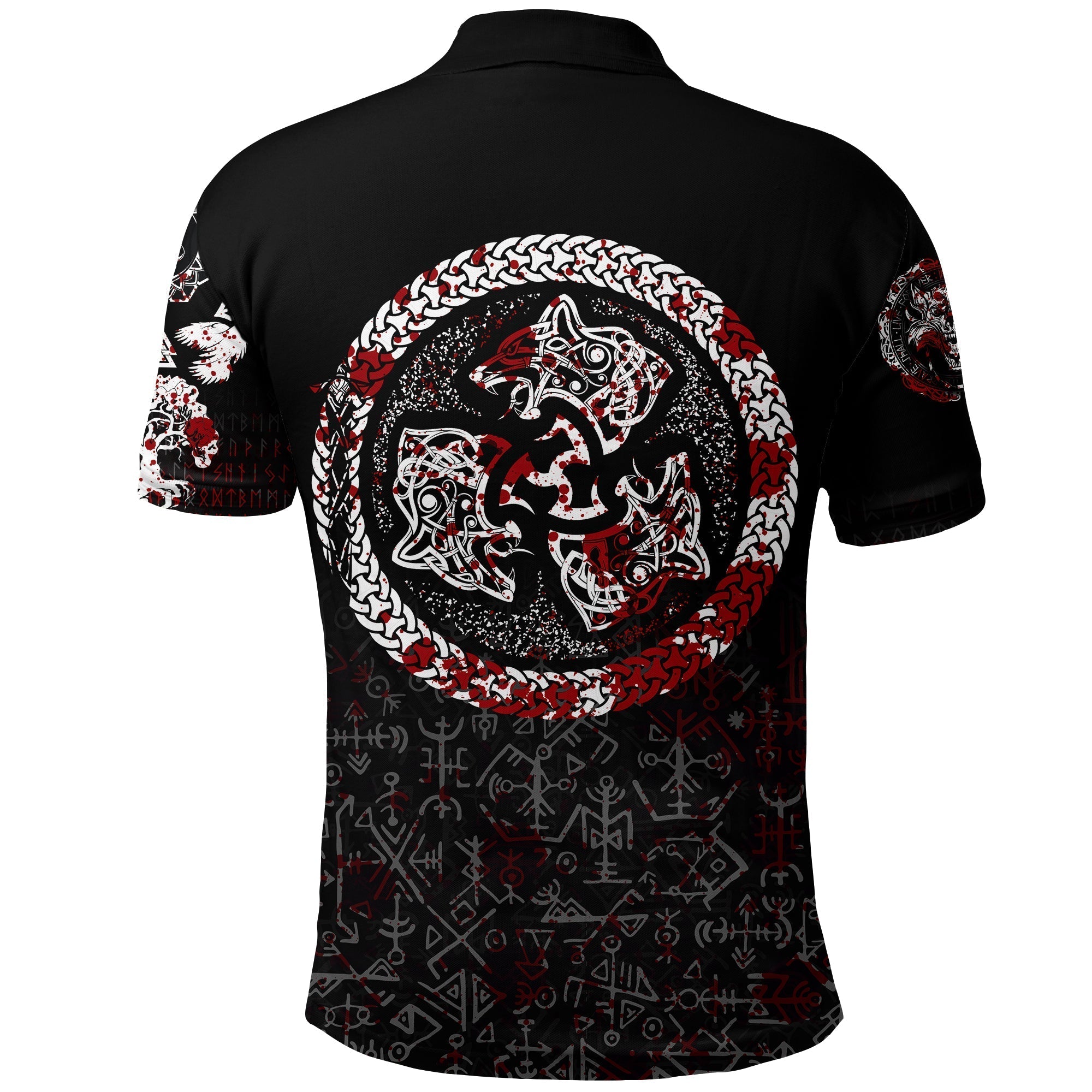 Viking Polo Shirt Fierce Blood Wolf Symbol Of A Viking Nordic RLT12
