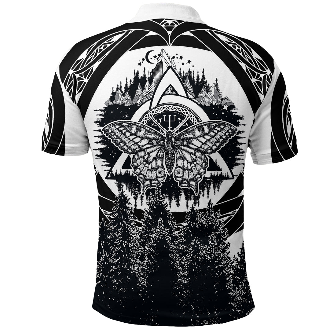 Viking Butterfly Style Celtic Of Pine Forest Polo Shirt RLT12