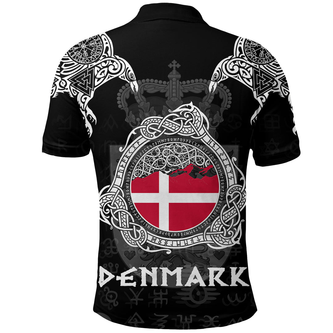 Viking Denmark Style Double Raven of Odin Polo Shirt RLT12