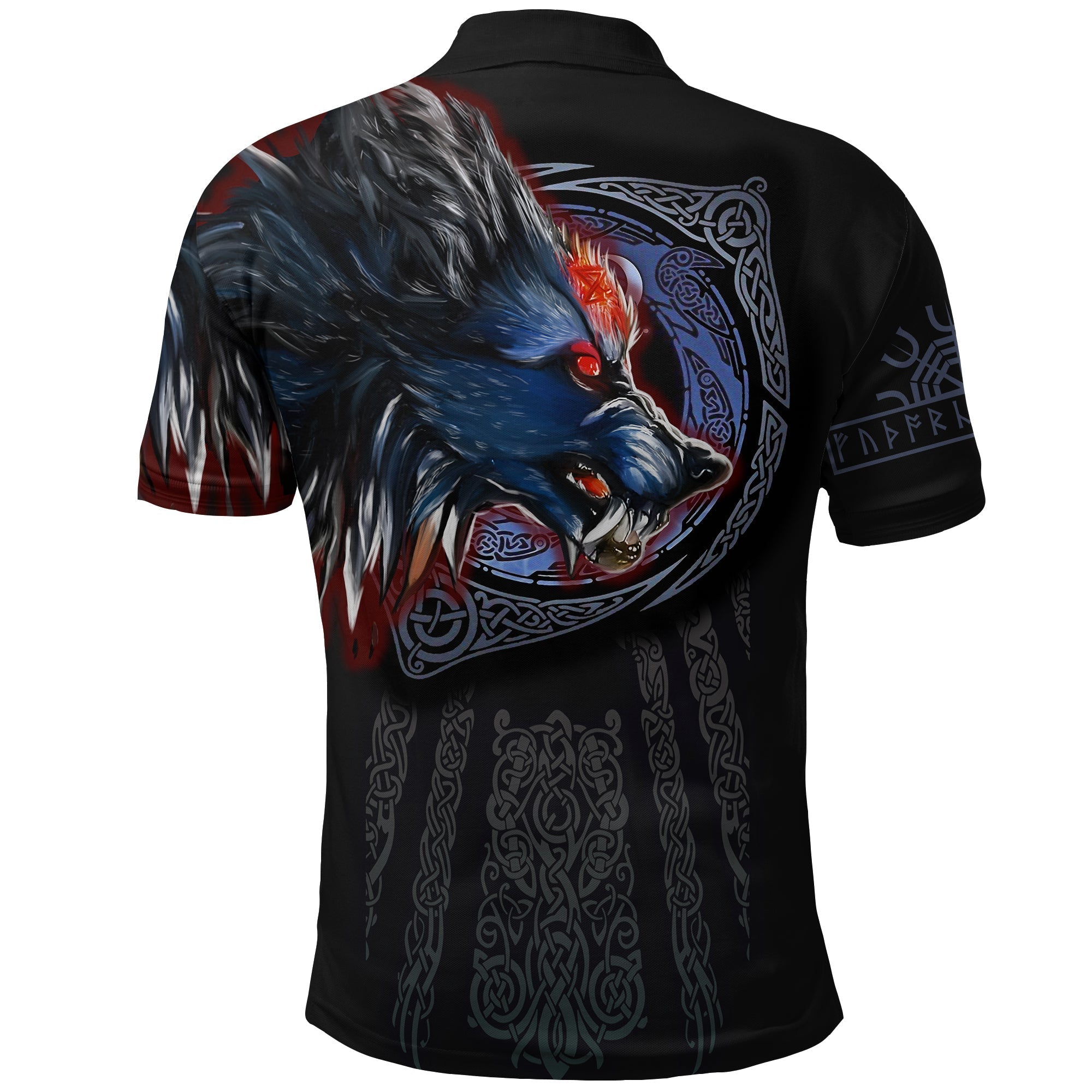 Viking Polo Shirt Viking Fenrir Wolf 3D RLT12