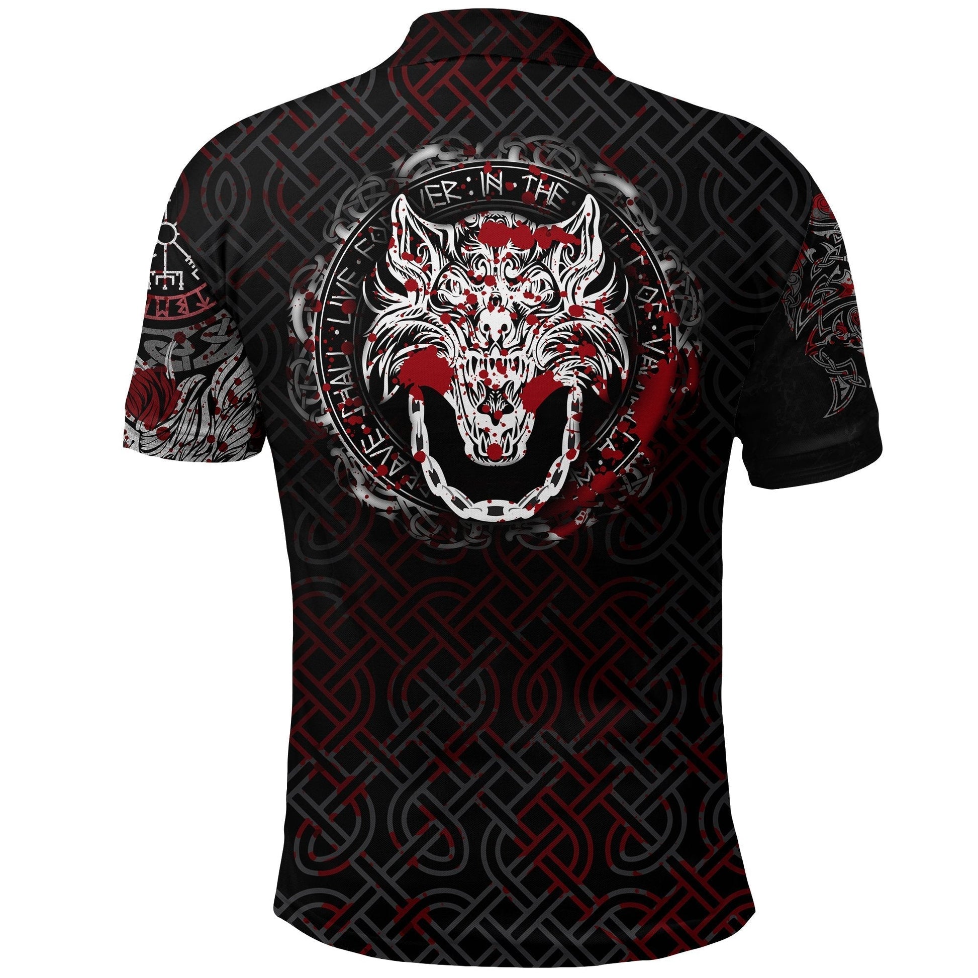 Viking Polo Shirt Fenrir Viking Blood 3D RLT12