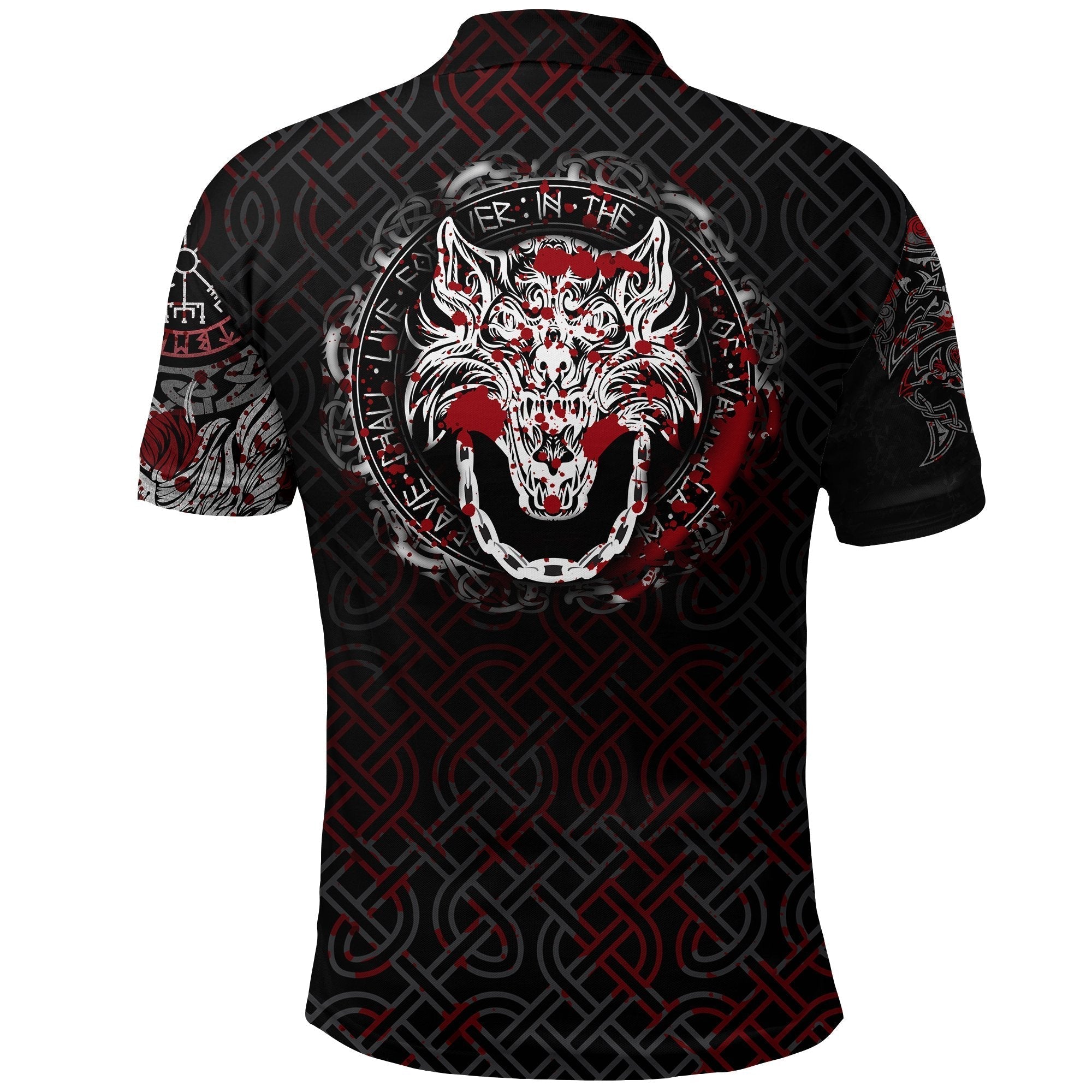 Viking Polo Shirt Fenrir Viking Blood 3D RLT12