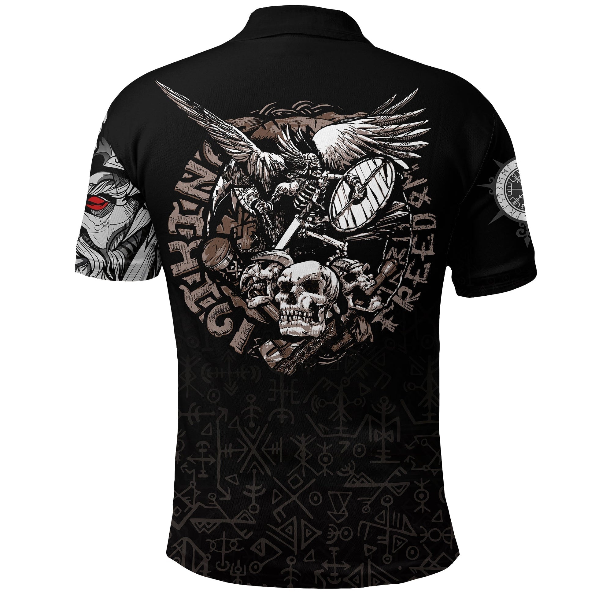 Viking Warrior Polo Shirt Odin Tattoo RLT12