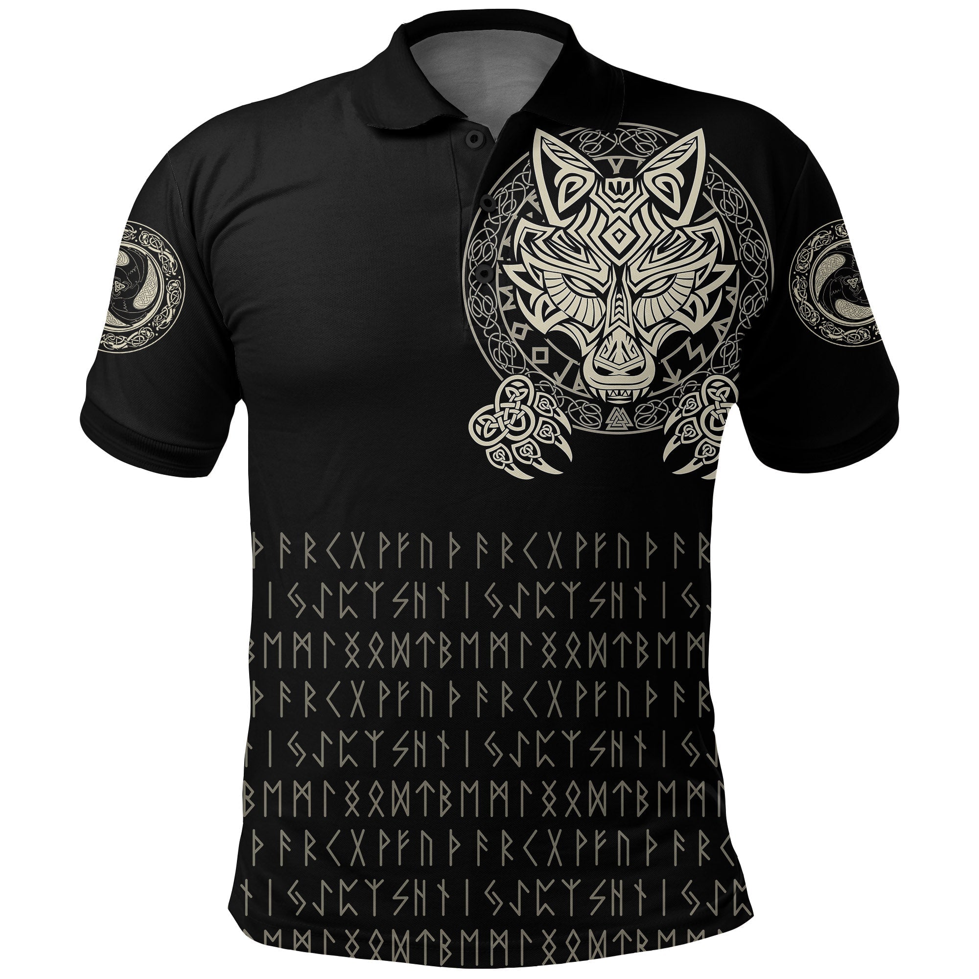 Viking Polo Shirt Nordic Wolves RLT12