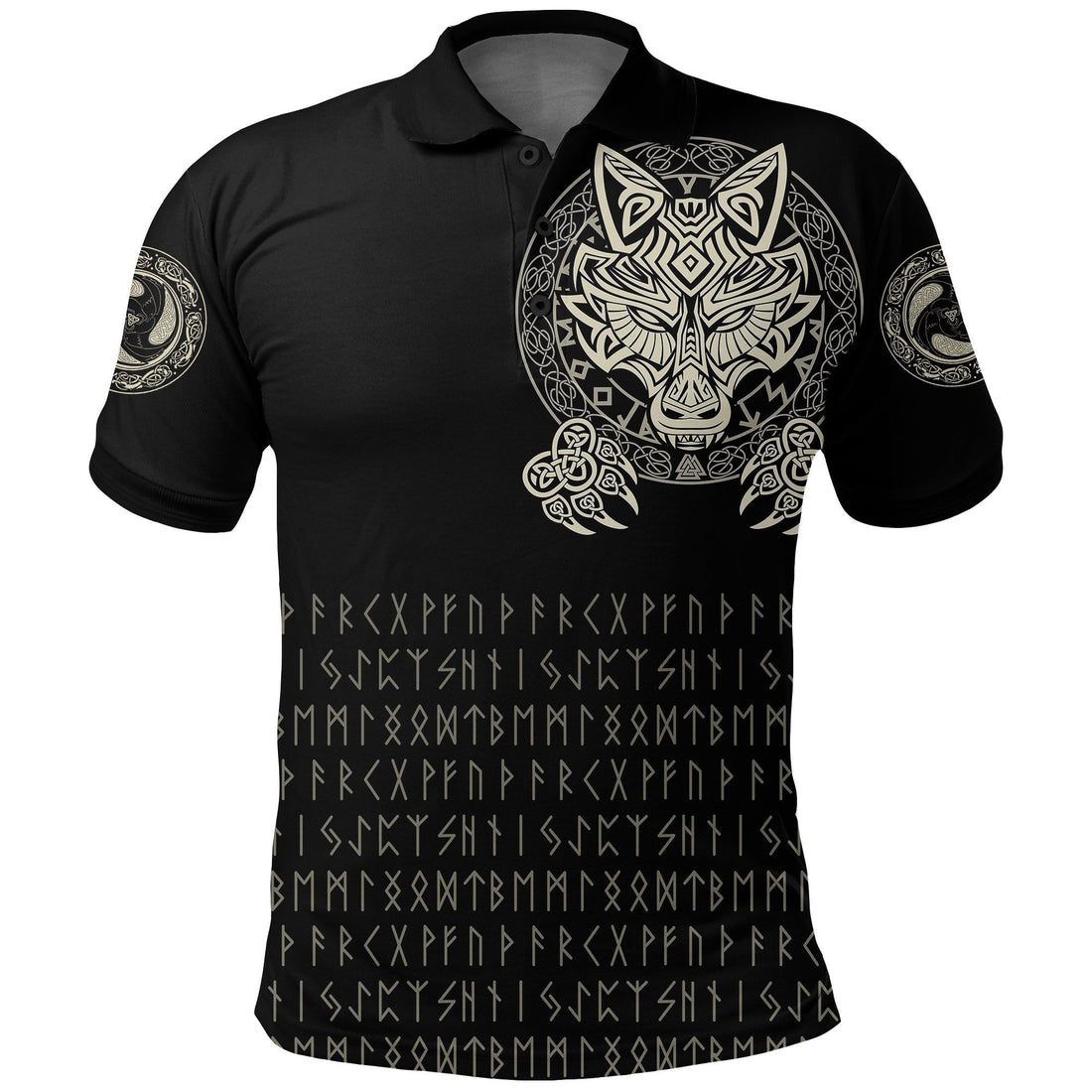 Viking Polo Shirt Nordic Wolves RLT12