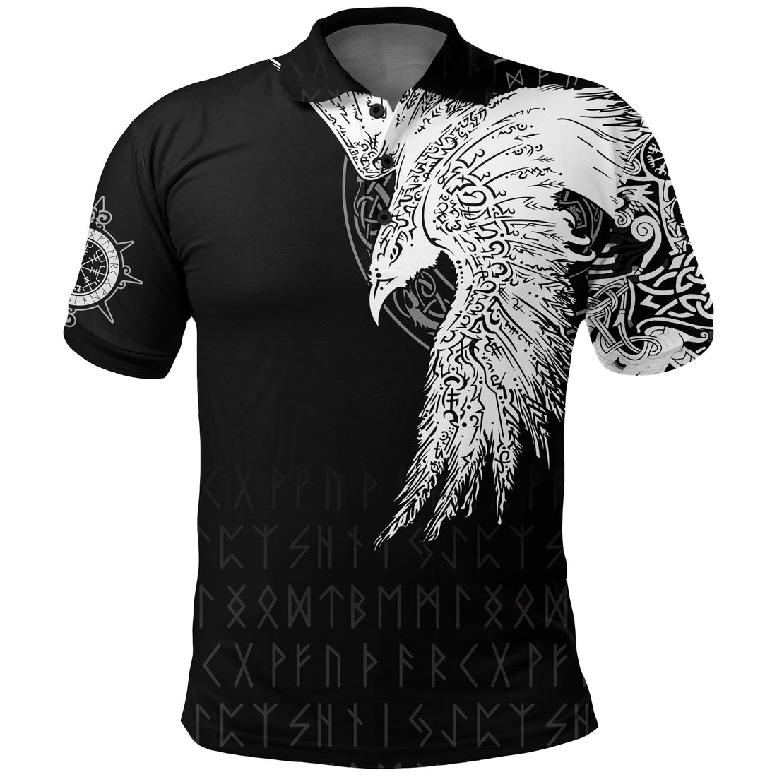 Viking Polo Shirt Mystical Raven Tattoo Special RLT12