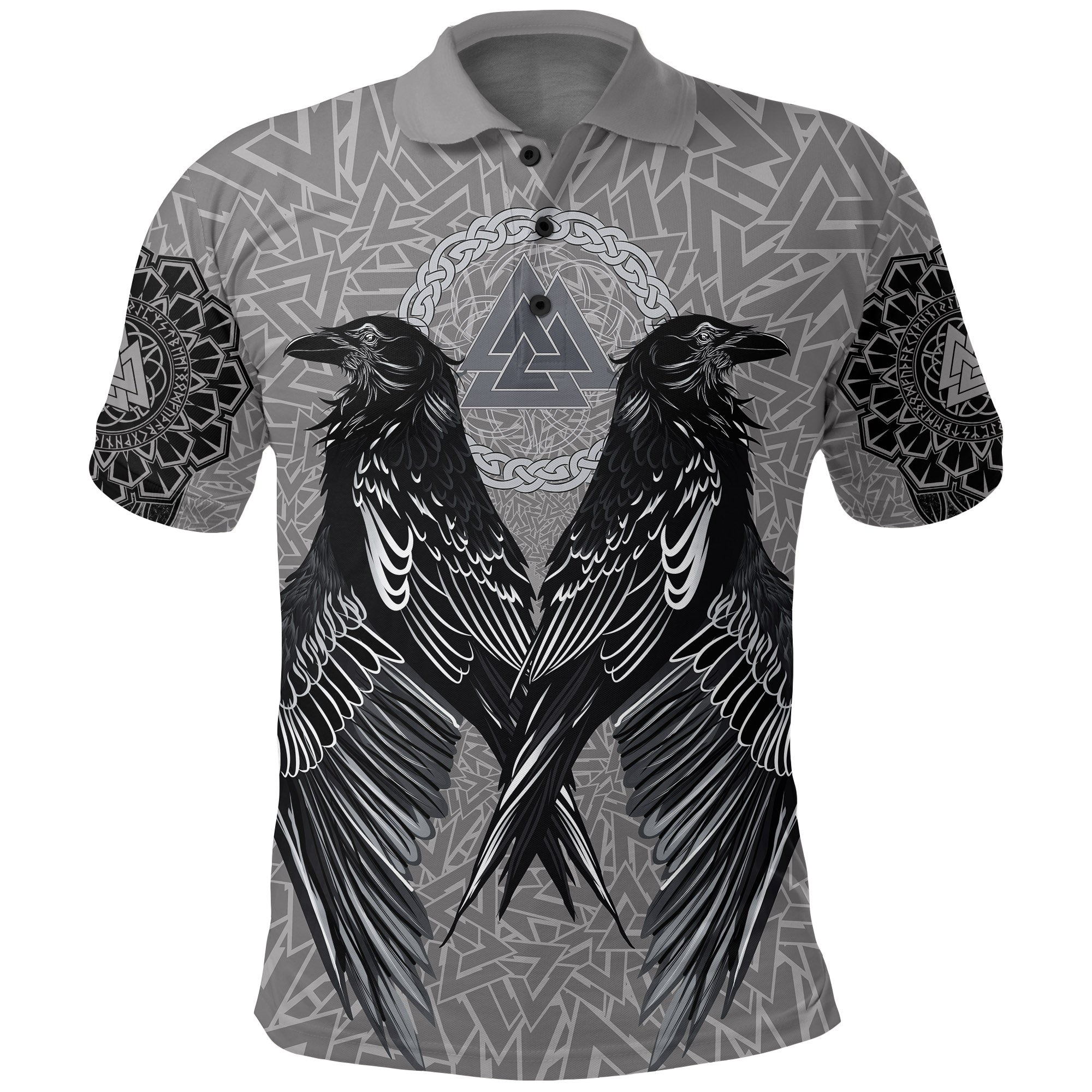 Viking Polo Shirt Raven Valknut RLT12