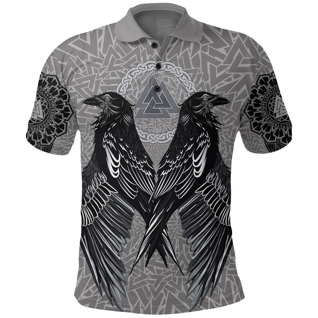 Viking Polo Shirt Raven Valknut RLT12