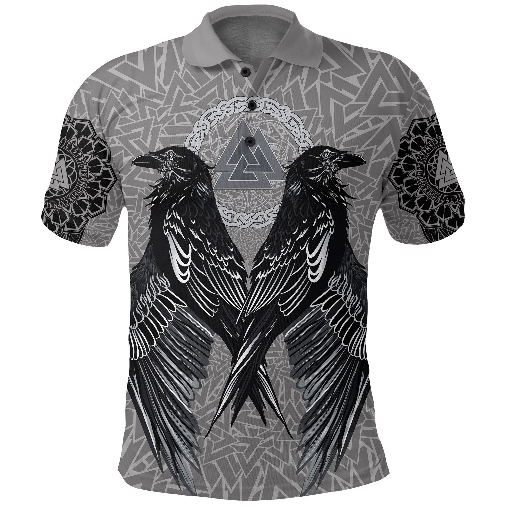 Viking Polo Shirt Raven Valknut RLT12