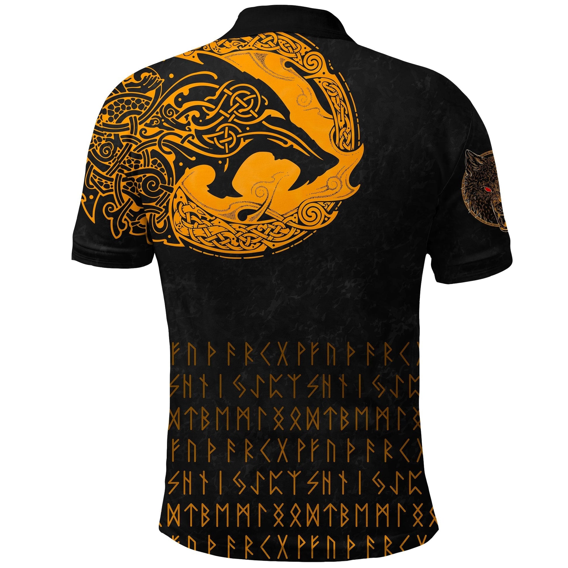 Viking Polo Shirt Fenrir Wolf Orange RLT12